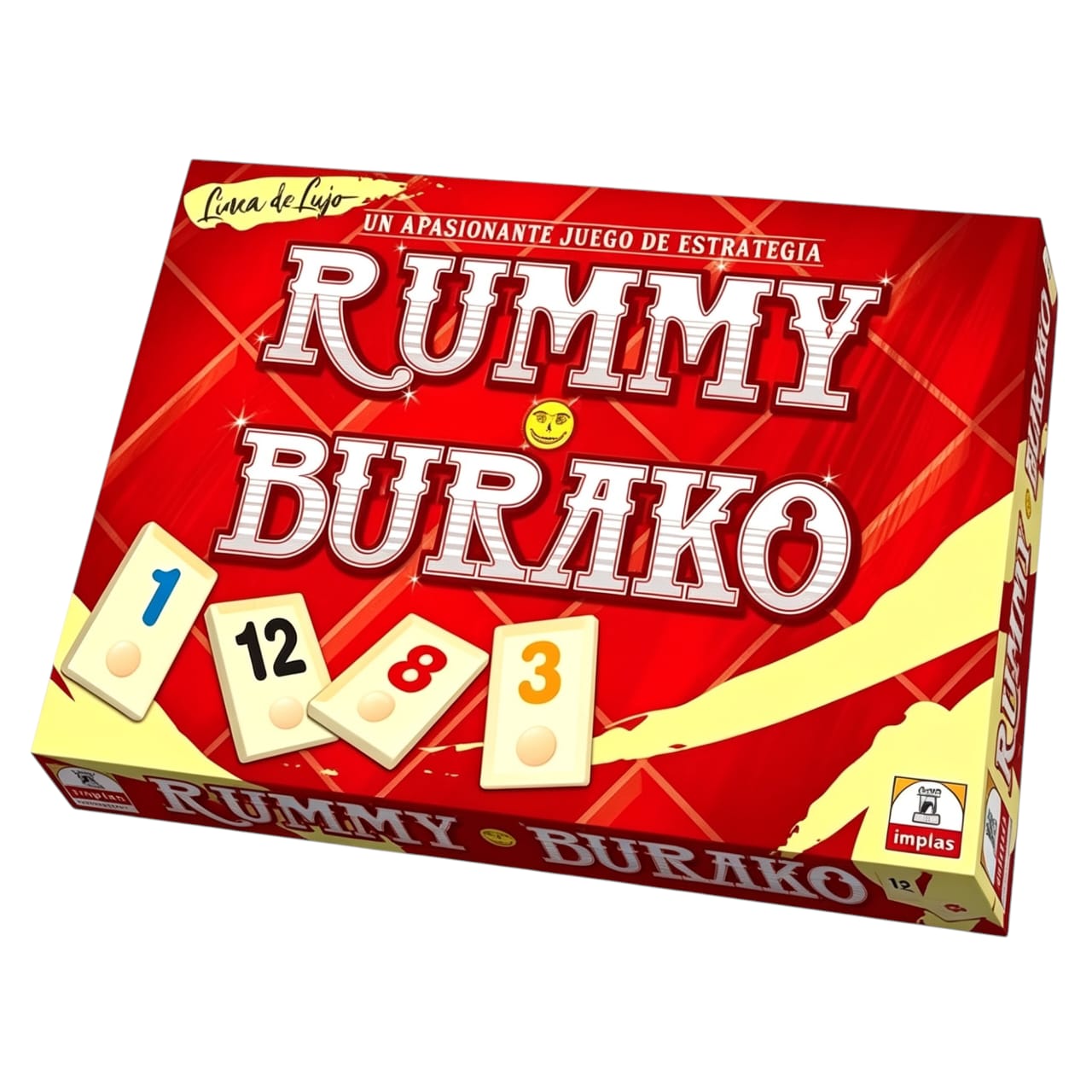 *IM465 - JUEGO BURAKO RUMMY  Contiene Participantes: 2 a 4 jugadores Edad: a partir de 10 años Medidas de la caja 37.5 x 26 x 4,3 cm Juego de Rummy Burako. Linea de Lujo