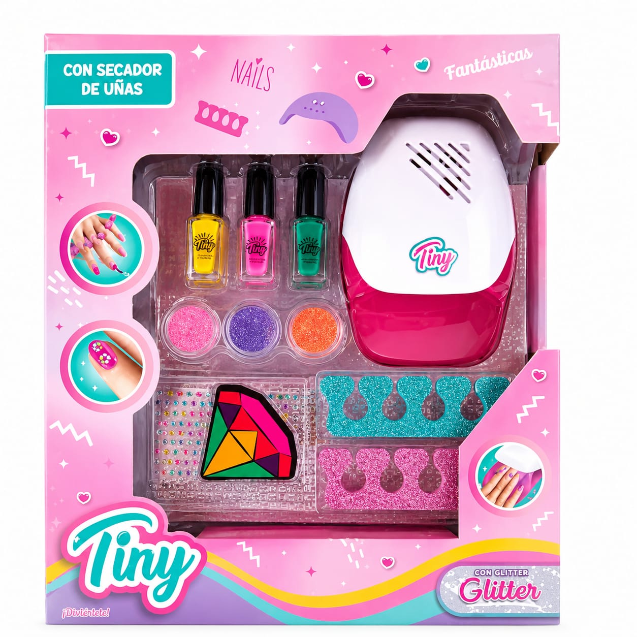 56587- SET DE UÑAS CON SECADOR TINY PILA 26X31X6 +INFO+FOTOS