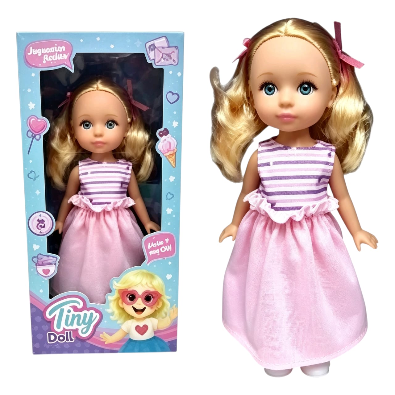 *55804- BEBOTE TINY MUÑECA  30CM  CON PELO 16X8,5X33,5 JUGUETES +INFO+FOTOS