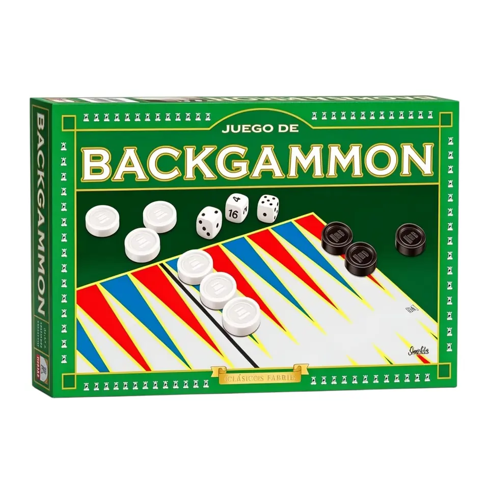 IM3 - Backgammon Linea de Lujo IMPLAS  Tradicionales CAJAX8 ,Participantes: 2 jugadores Edad: a partir de 5 años Medidas de la caja 37.5 x 22.5 x 3.5 cm