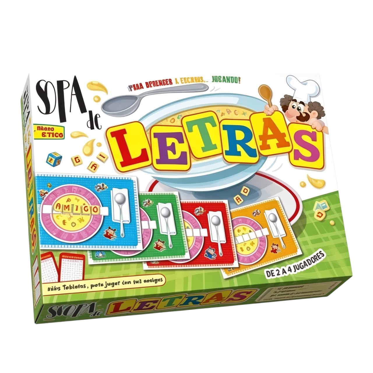 IM466- Sopa de letras. Juego didáctico. Edad: a partir de 8 años Participantes: 2 a 4 Medidas de la caja: 34.5 x 22.5 x 4.5 cm .IMPLAS  Didácticos Educativos CAJAX8.