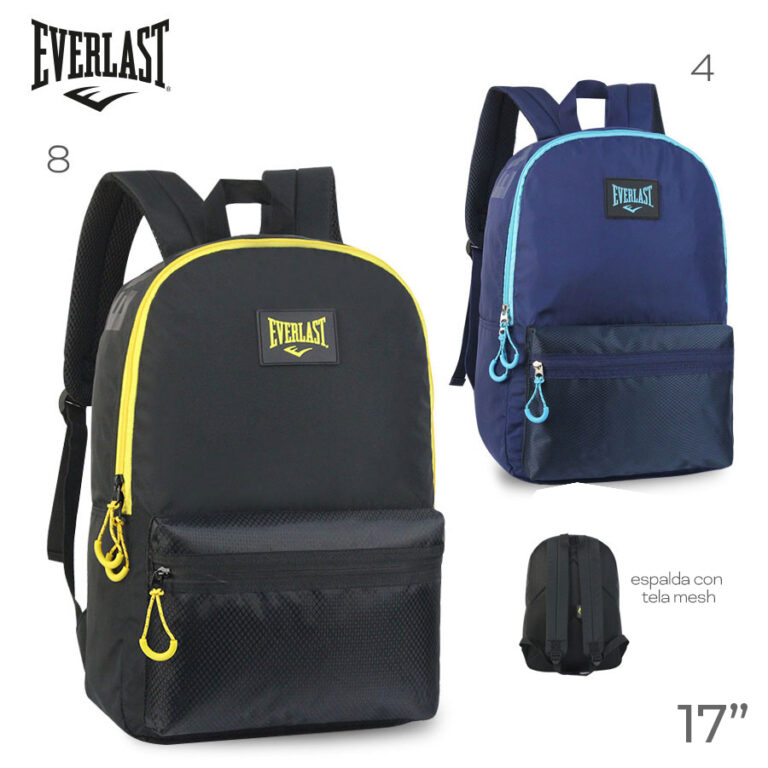 27171 – Mochila Everlast Composición: 100% nylon Alto: 43 cm Ancho: 29 cm Profundidad: 14 cm MAS INFO EN FOTO