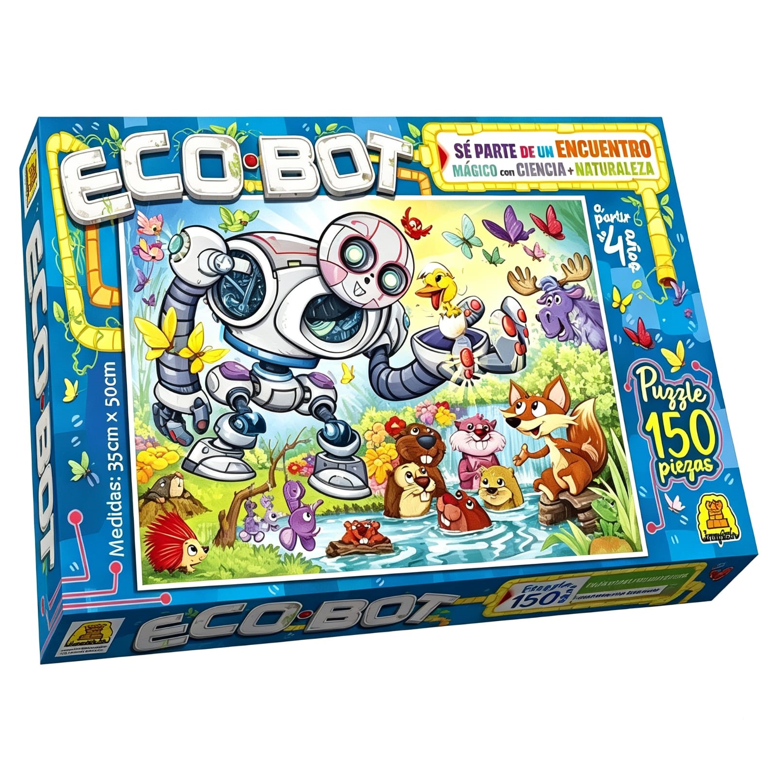 IM207 - ECO BOT ,PUZZLE 150 PIEZAS IMPLAS, SE PARTE DE UN ENCUENTRO MAGICO ENTRE CIENCIA Y NATURALEZA 35CM X 50 CM X 8