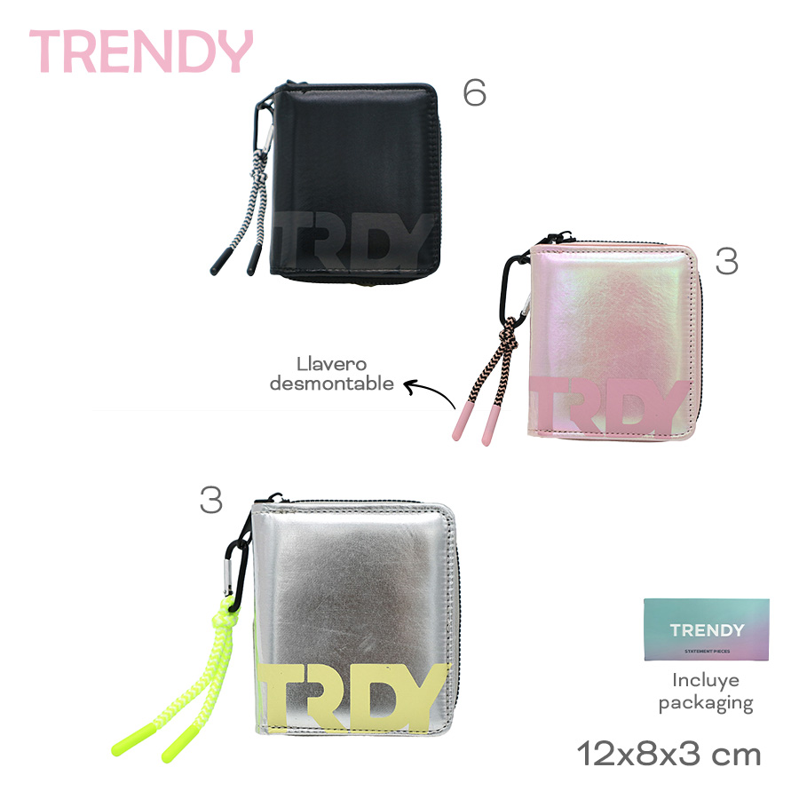 28644 - Billetera Trendy +INFO+FOTOS Info: Llavero desmontable, incluye packaging Composición: PU Alto: 12cm Ancho: 8cm Profundidad: 3cm