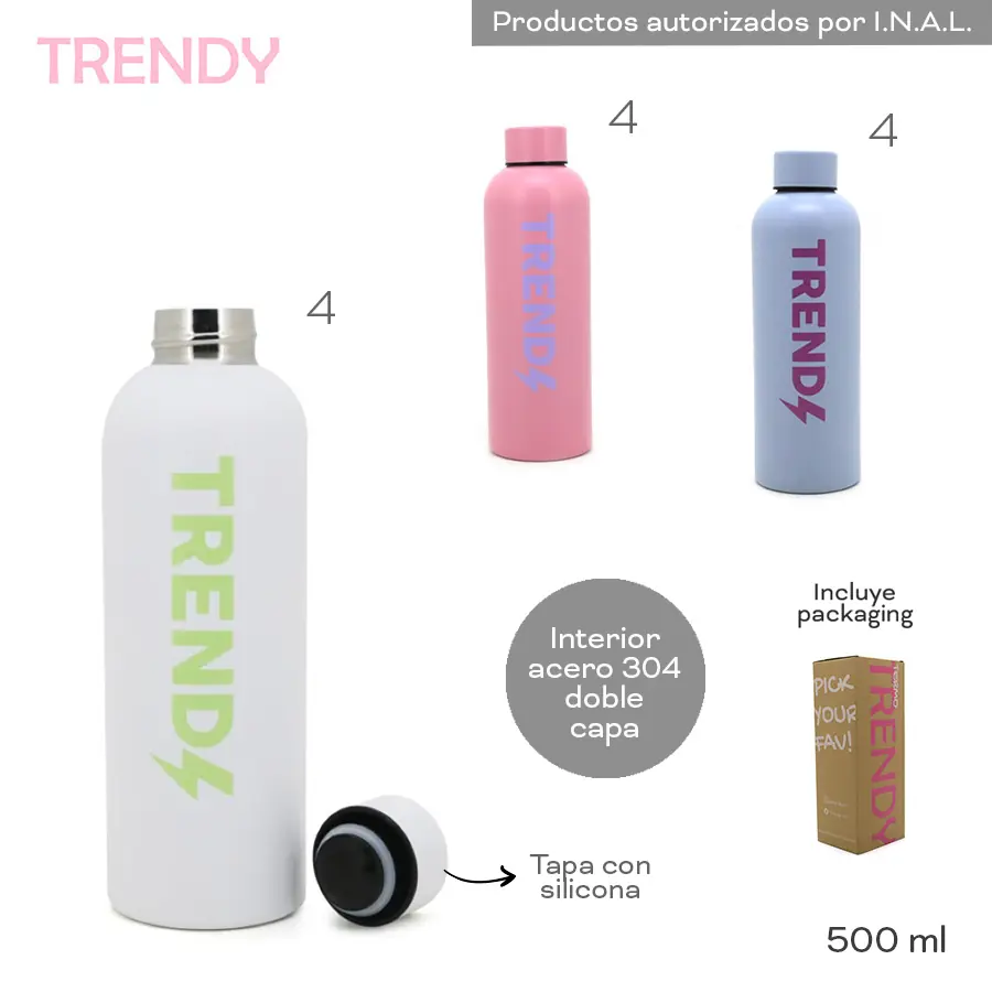 16443 - Botella Termica Trendy T3 500ML, PAKAGING, DESCRIPCIO EN (+FOTOS+VIDEO+INFO)
