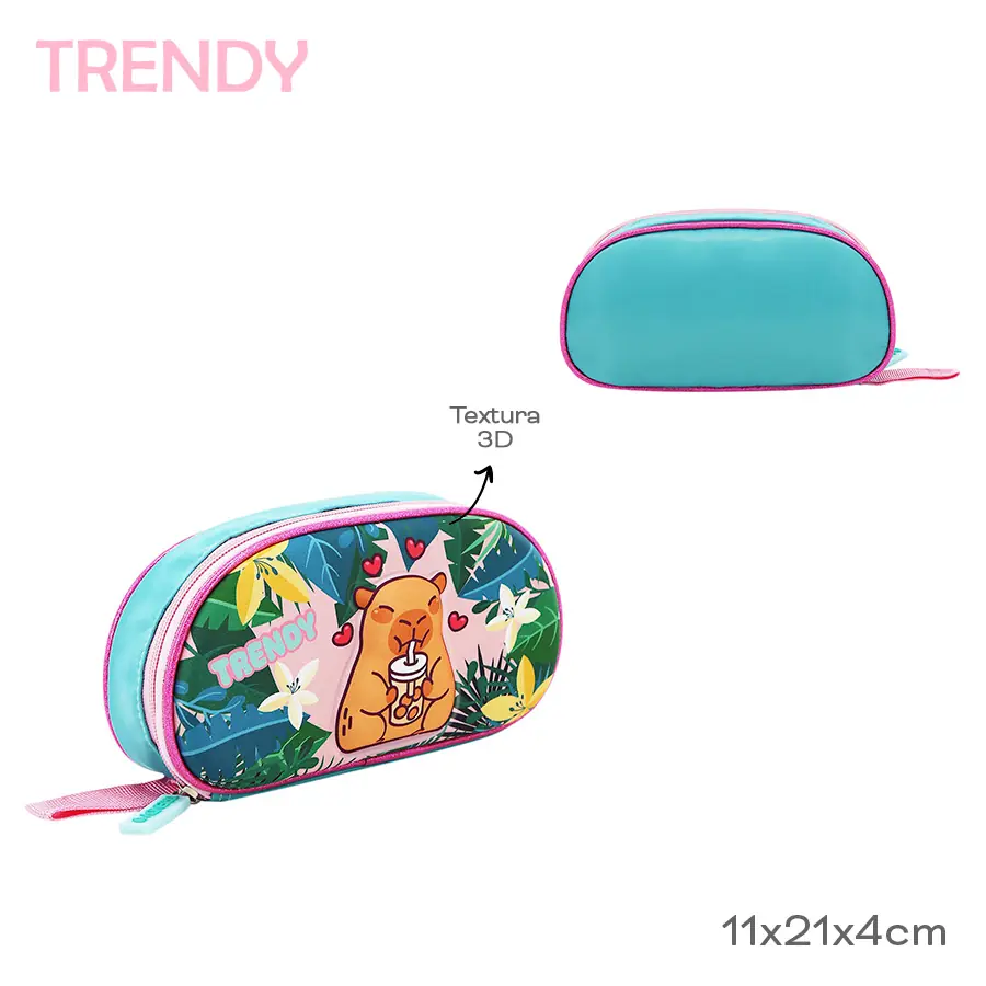 30109- Cartuchera Trendy CAPIBARA	11cmX21cmX4cm	Nylon +INFO+FOTOS