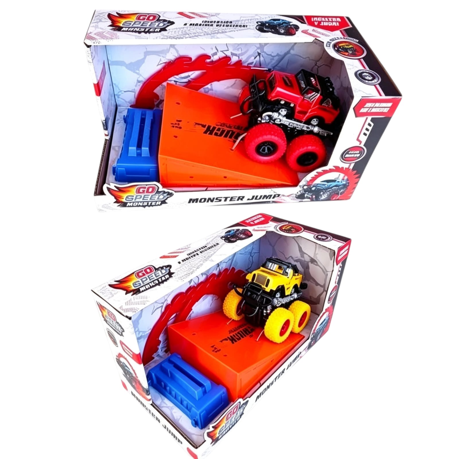 54835 - SET MONSTER FRICCION GO SPEED RUEDAS DE GOMA RAMPA 29X16X15 +INFO+FOTOS