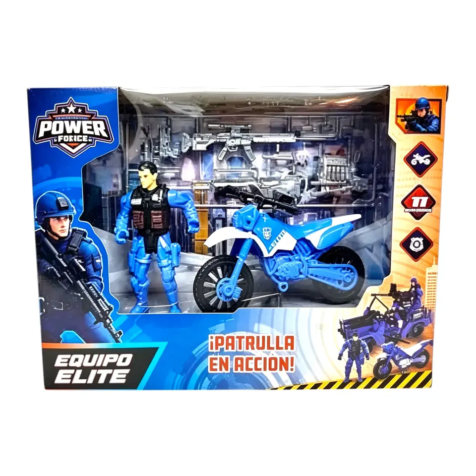 55546- SET DE POLICIA CON MOTO Y ACCESORIOS 23X7X17 +INFO+FOTOS