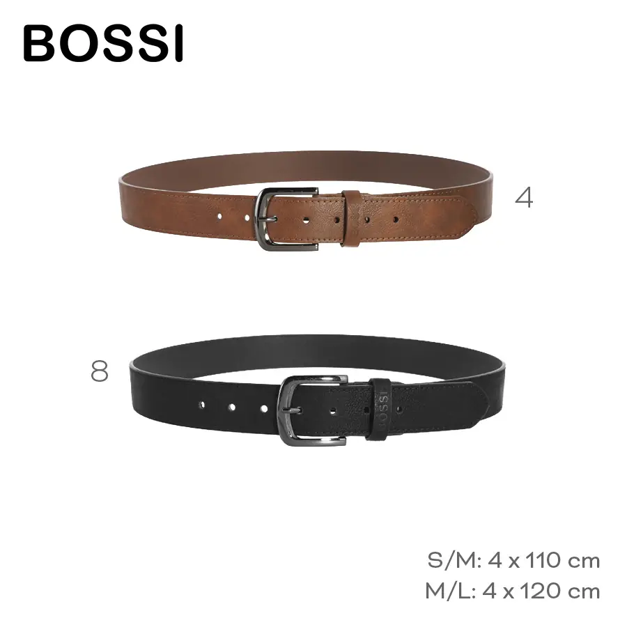 Cinturón Bossi PU Negro y Beige Ancho 4cm - S/M y S/L