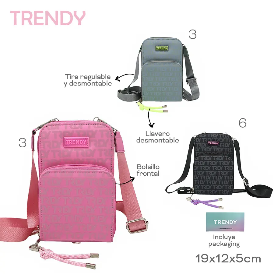 Phone Bag Trendy 19x12x5cm Cartera