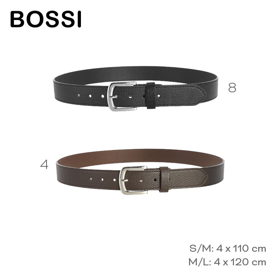 Cinturón Bossi PU Negro y Café Ancho 4cm - S/M y M/L