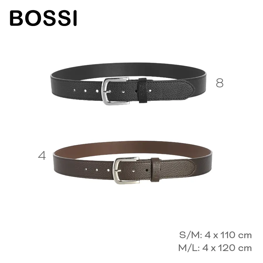 Cinturón Bossi PU Negro y Café Ancho 4cm - S/M y M/L