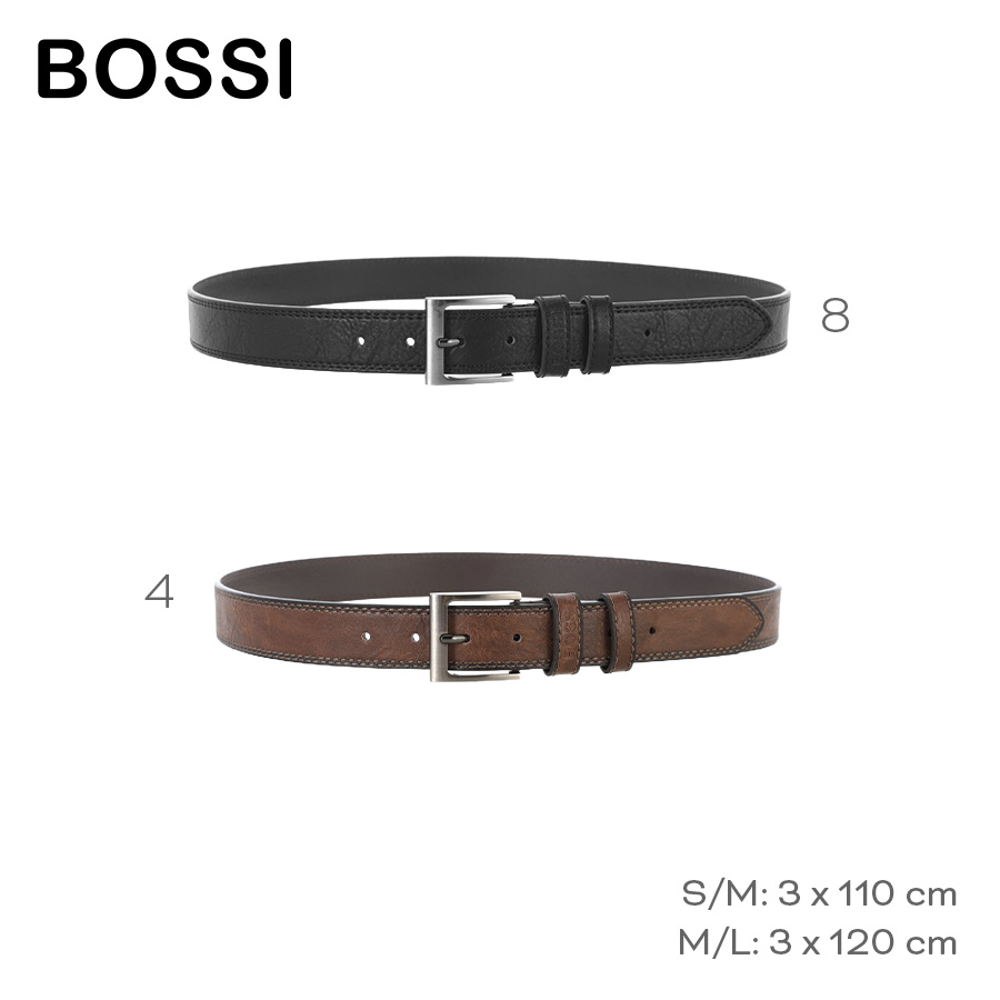 Cinturón Bossi PU Negro y Suela - S/M y M/L