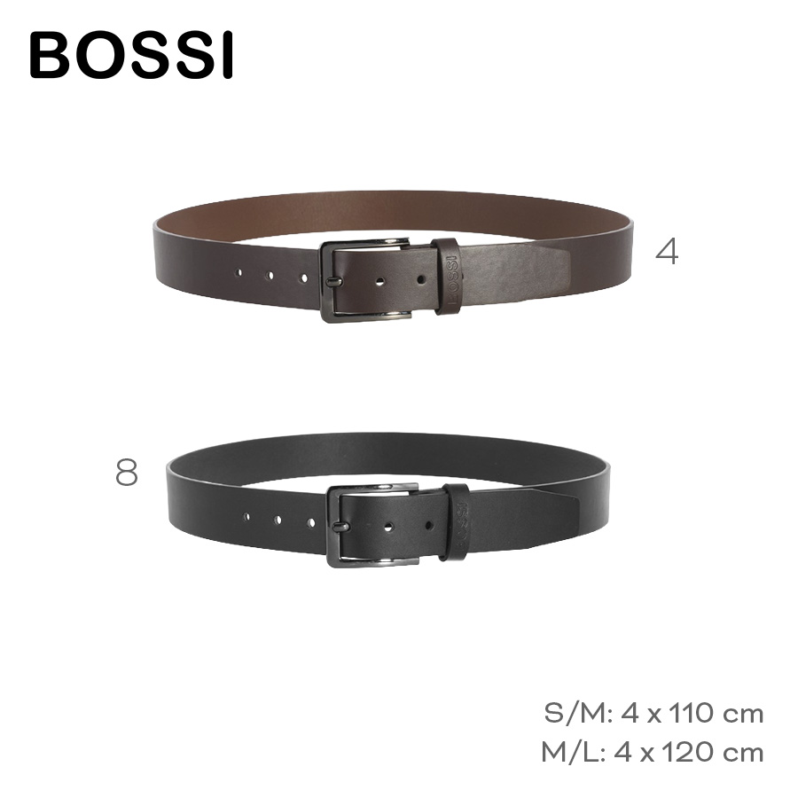 Cinturón Bossi PU Negro y Café Ancho 4cm - S/M y M/L
