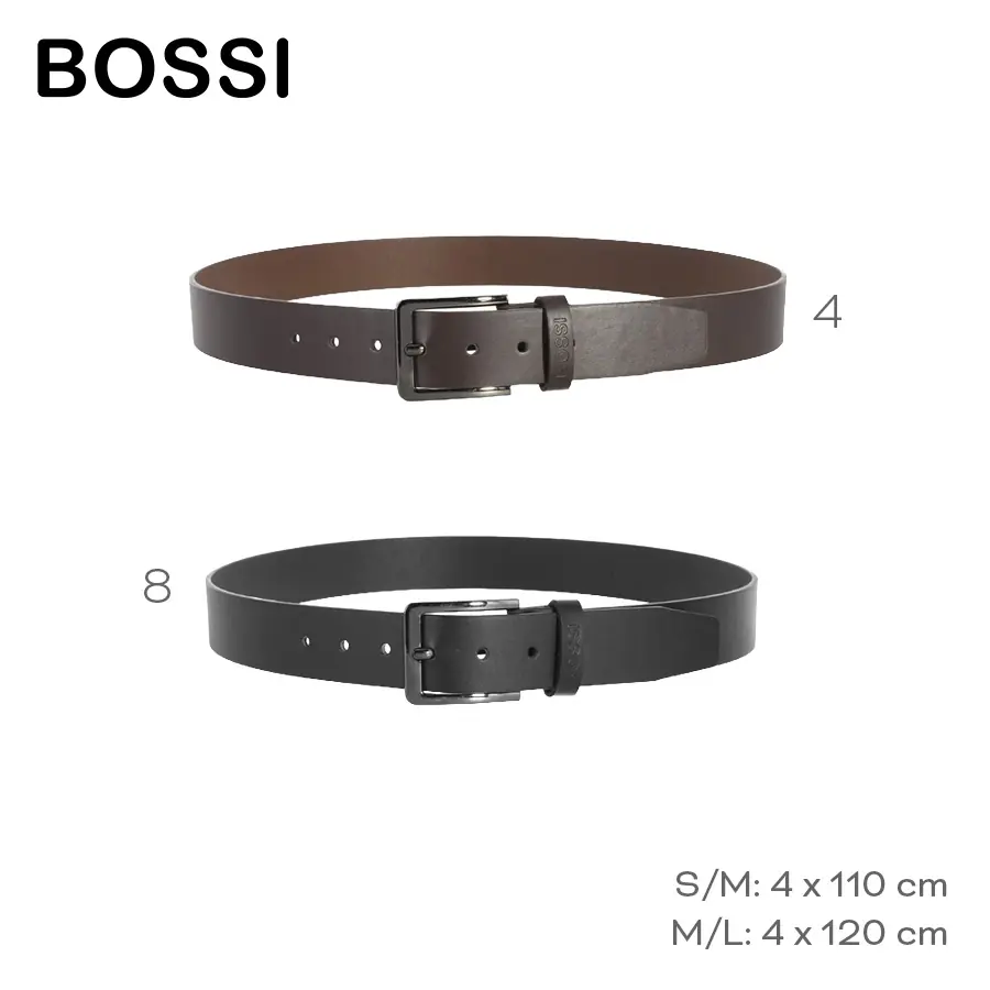 Cinturón Bossi PU Negro y Café Ancho 4cm - S/M y M/L