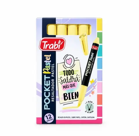 Resaltador Trabi Pocket Pastel x12 6 Colores