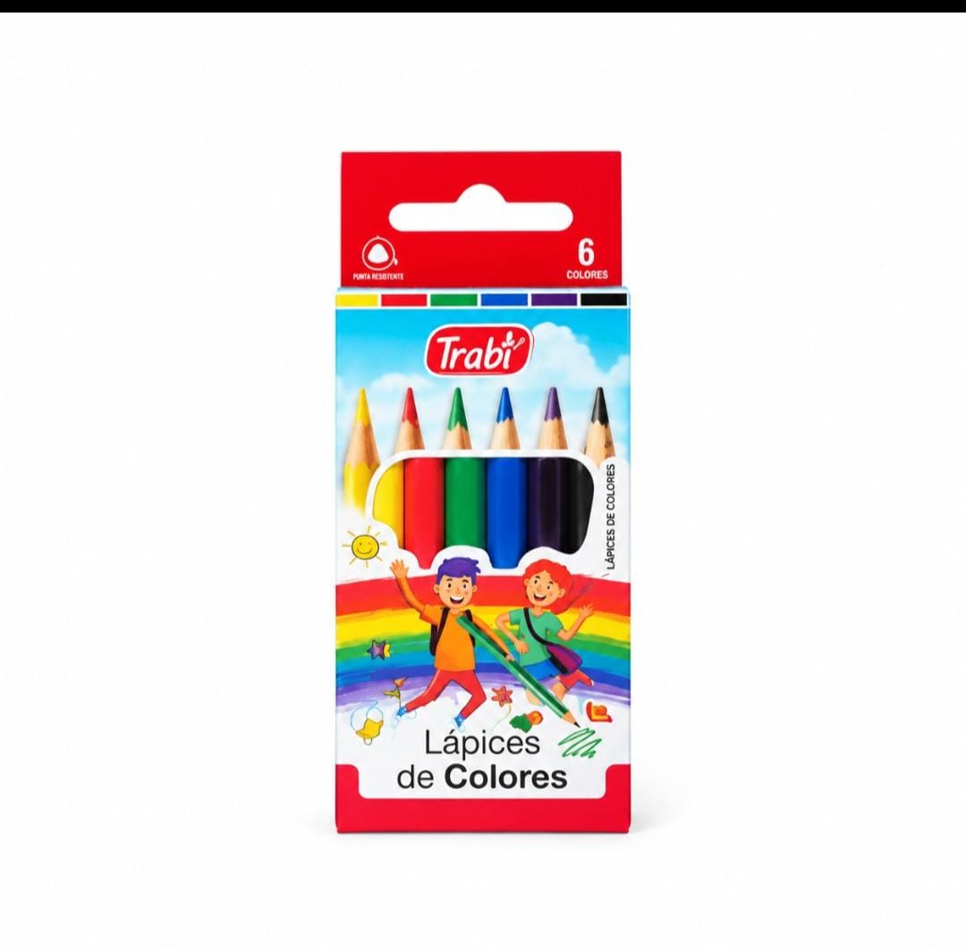 Lapiz Trabi Color Surt x6 Corto Triangular