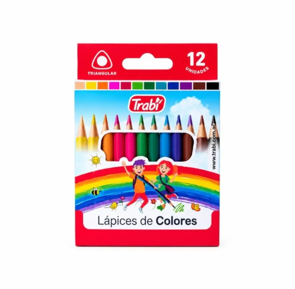 Lapiz Trabi Color Surt x12 Corto Triangular