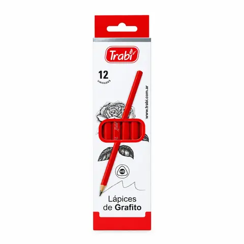 Lapiz Trabi x12 Grafito HB Triangular Resina