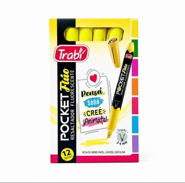 Resaltador Trabi Pocket Fluor x12 6 Colores