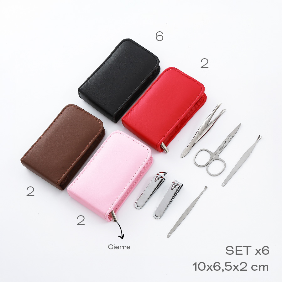 Set Manicuria 10cm 6,5cm 2cm Acero + PU Set x 6