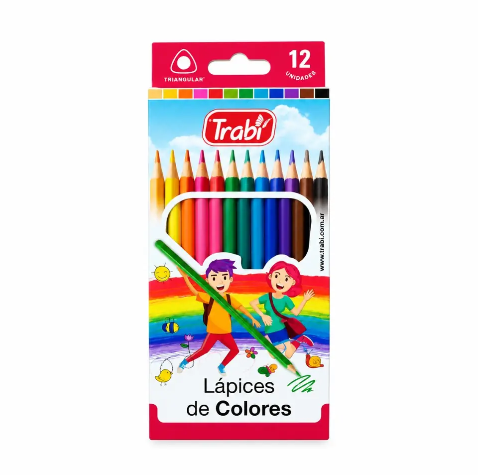 Lapiz Trabi Color Surt x12 Largo Triangular