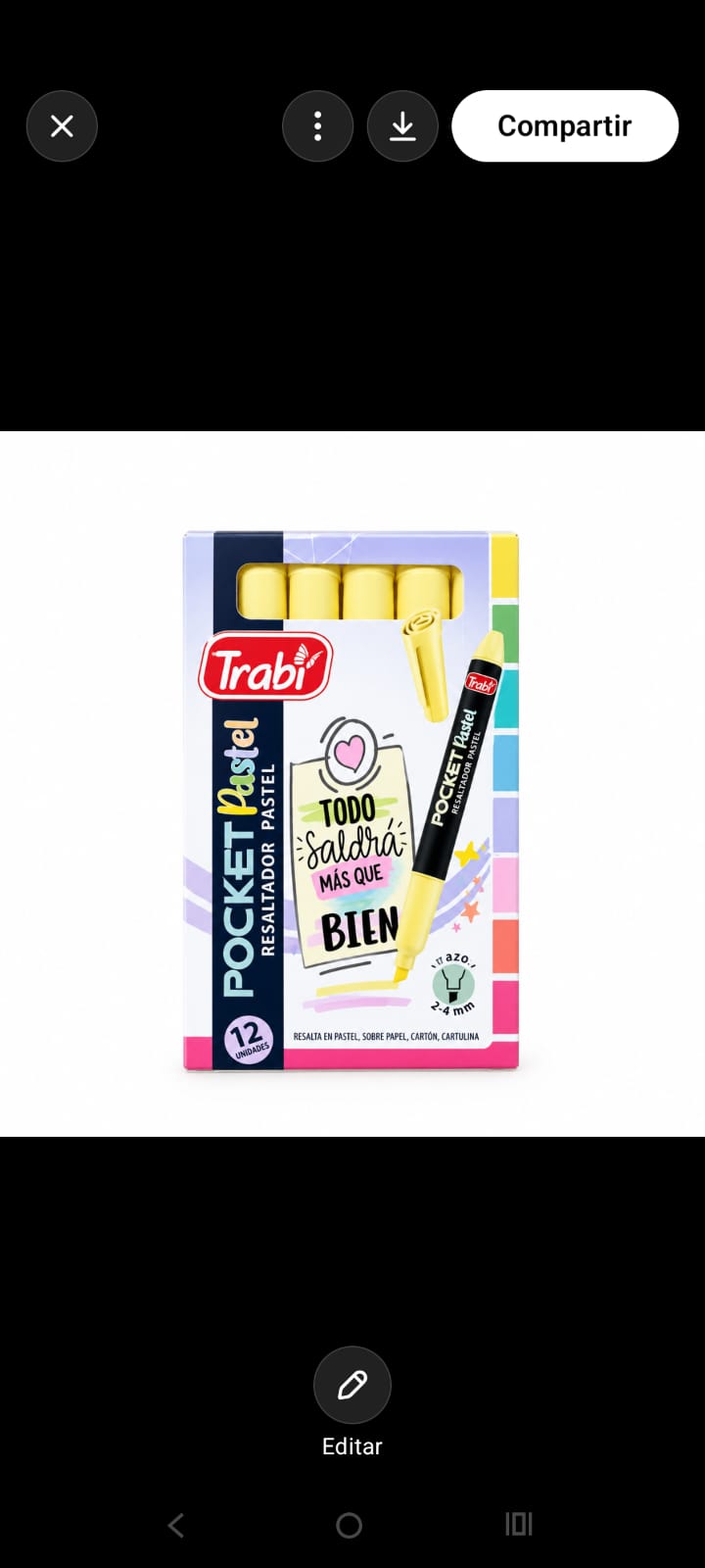 Resaltador Trabi Pocket Pastel x12 6 Colores