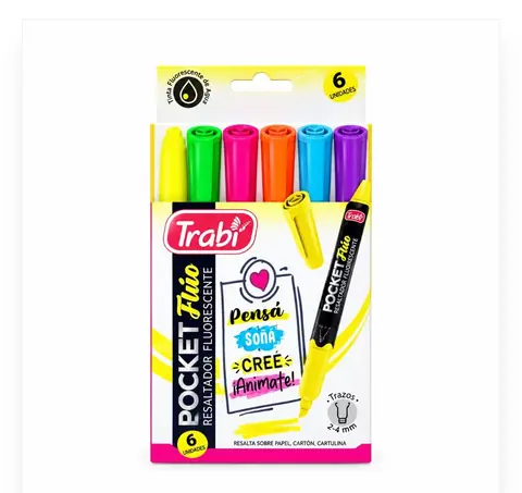 Resaltador Trabi Pocket Fluor x6