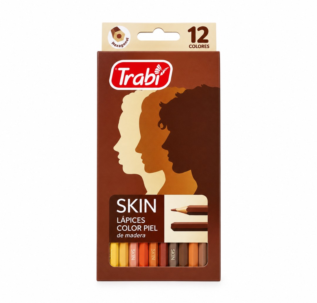 Lapiz Trabi Madera Skin Piel Surt x12 Largo