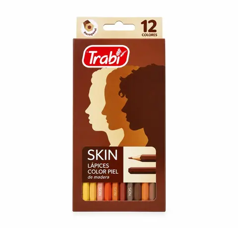 Lapiz Trabi Madera Skin Piel Surt x12 Largo