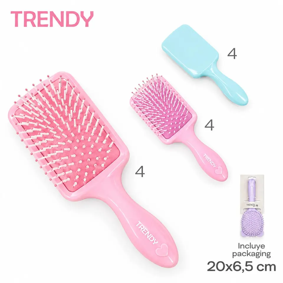 Cepillo Trendy 20cm 6,5cm Propileno Y Pvc Packaging