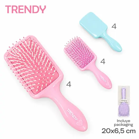 Cepillo Trendy 20cm 6,5cm Propileno Y Pvc Packaging