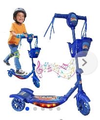 Monopatín Infantil Luces Y Sonido C/ Canasto 3 Ruedas