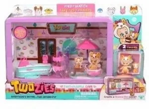 Twozies Playful Café Set Con Bebe Y Mascota Original