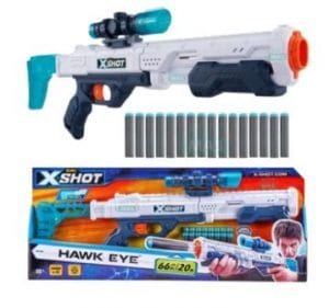 X Shot Pistola Rifle con Mira X-Shot Hawk Eye 12 Dardos - Art01186
