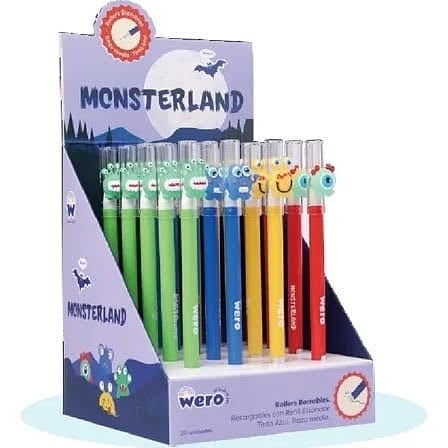 Lapicera Roller Borrable Monsters Wero