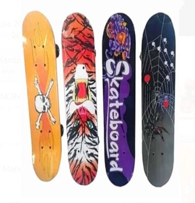Patineta Skate  De Madera con Diseño de 60 Cm