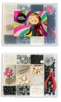 Arma Tus Joyas con Mostacillas blanco y negro s/pinza Lookmania N 13 CAJA SUPER GRANDE