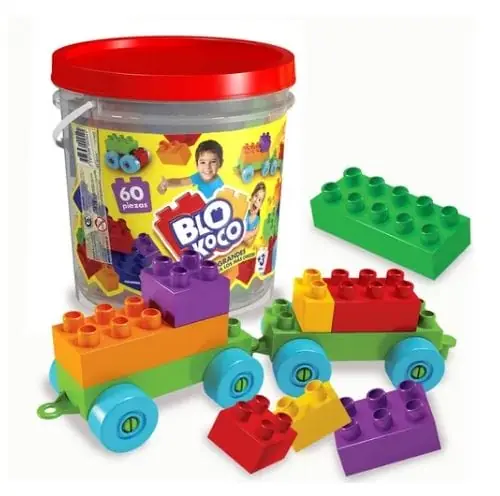 RASTI Blokoco en Balde x 60 Bloques Grandes