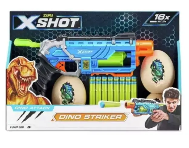 Pistola Zuru X-Shot Dino Striker con Huevos - Art. 7324