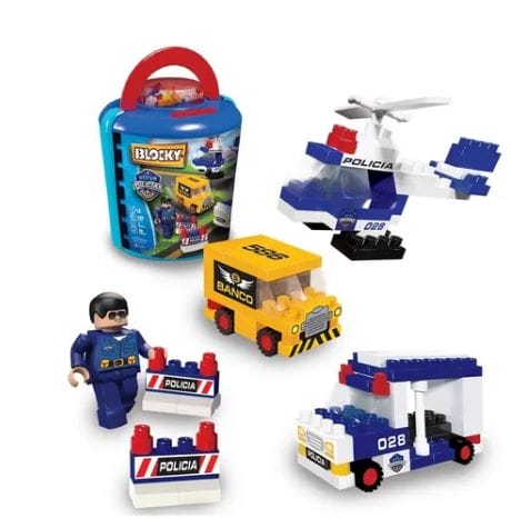 Balde Blocky Super Policías  x 120 piezas