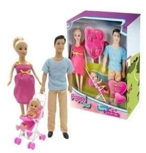 Muñeca Articulada Kiara Y Su Familia Embarazada Poppi