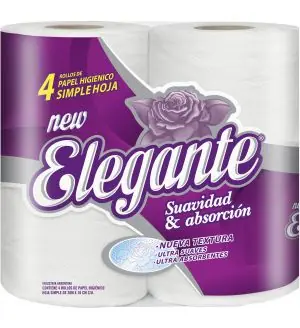 Papel Higiénico Elegante lila x 4 rollos x 30 mts