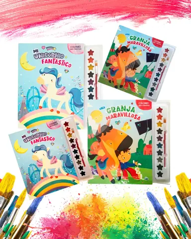 Colección Coloreo Mis Cuentos | Libro con acuarelas y pincel incluidos
