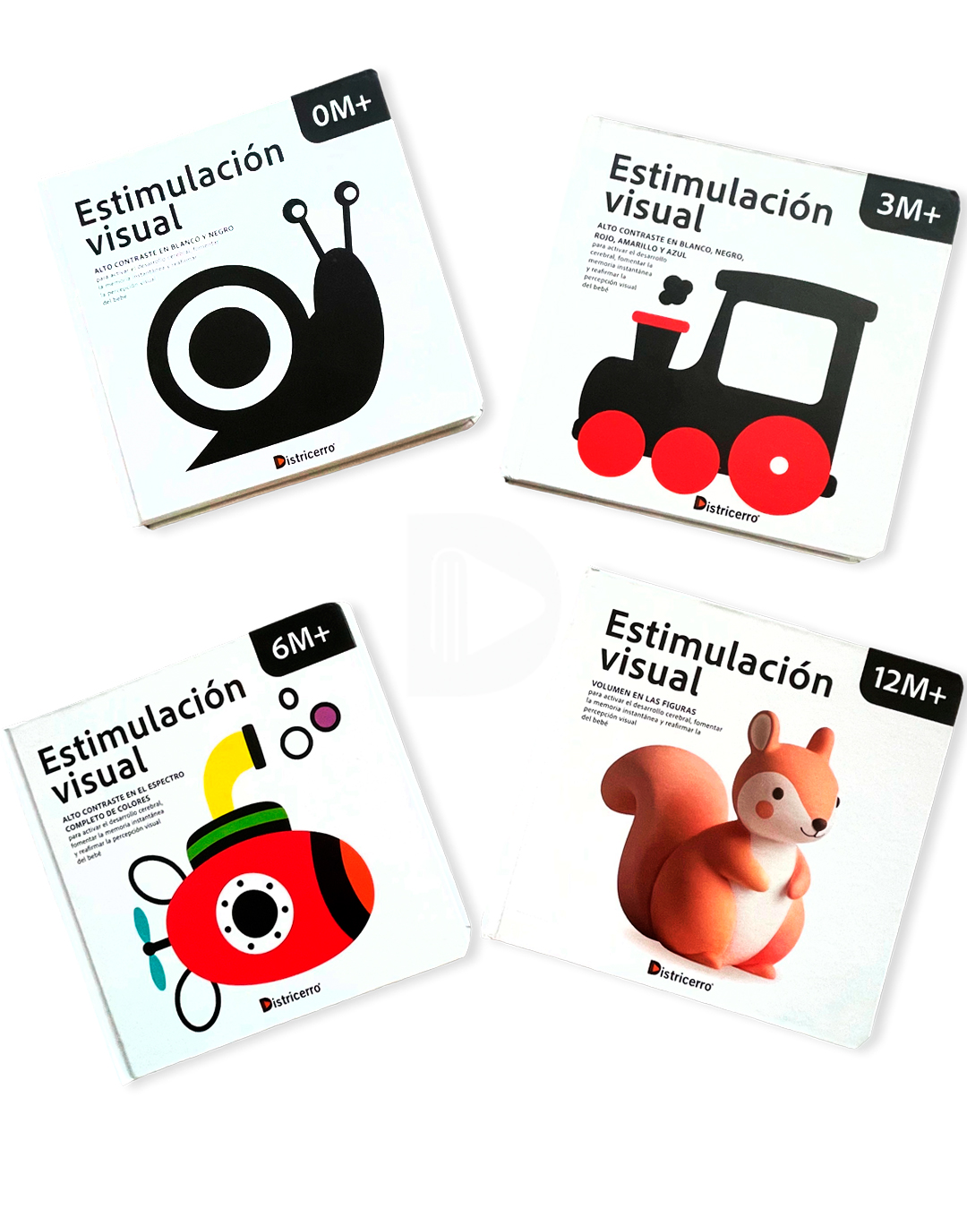 Colección Estimulación Visual – Libros para bebés 0M+ / 3M+ / 6M+ / 12M+