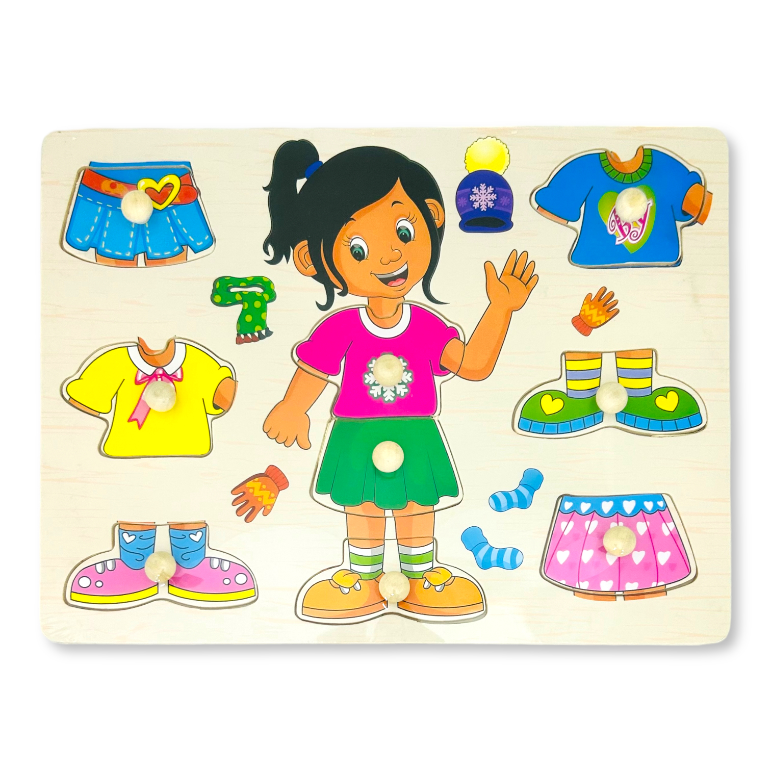 Juego de Encastre de Madera – Niña Vestimenta