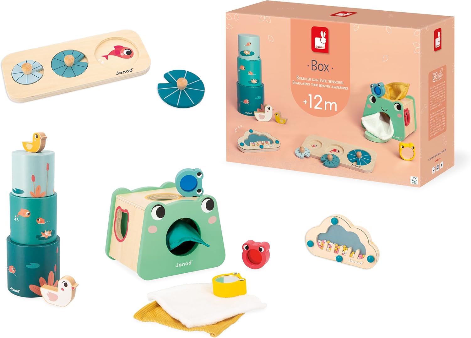 Caja de Juguetes Sensoriales  +12 meses Janod
