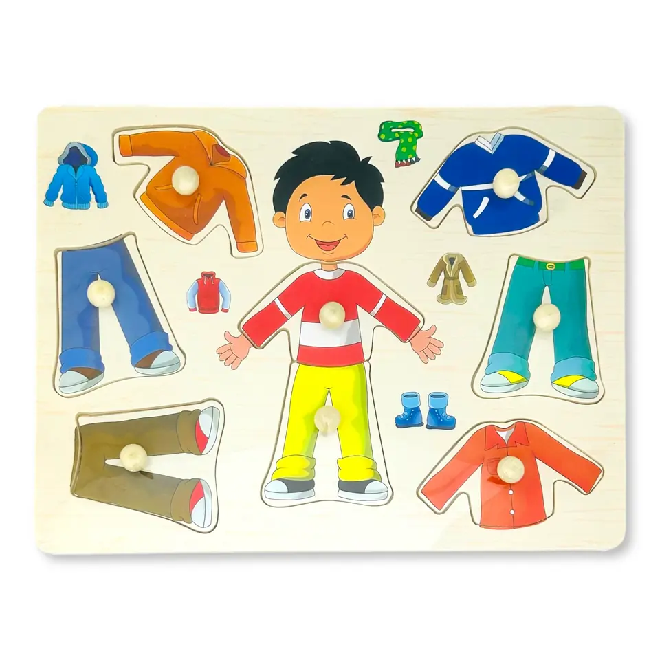 Juego de Encastre de Madera - Niño Vestimenta