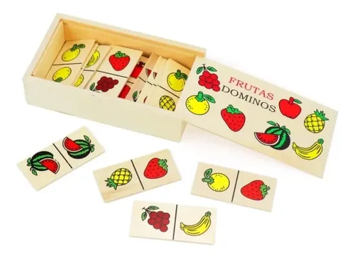 Dominó de madera - Frutas