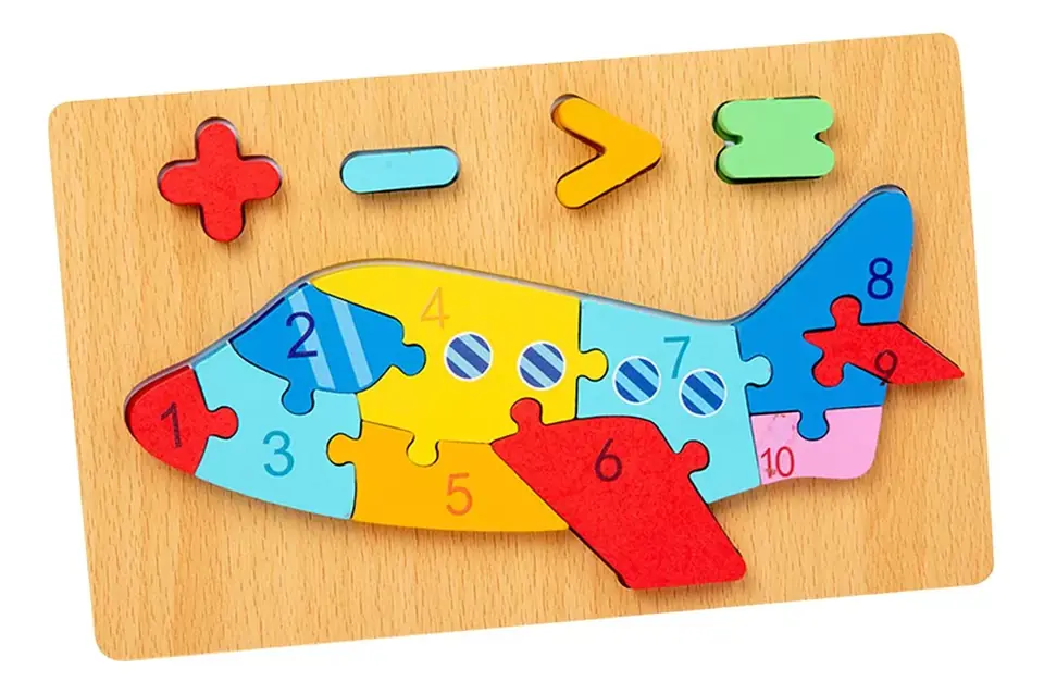 Puzzle de Madera Numérico - Avión